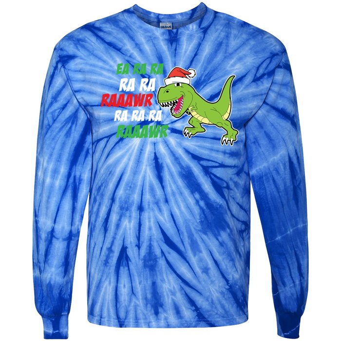 Fa Ra Ra Rawr Funny Dinosaur Christmas Gift Tie-Dye Long Sleeve Shirt