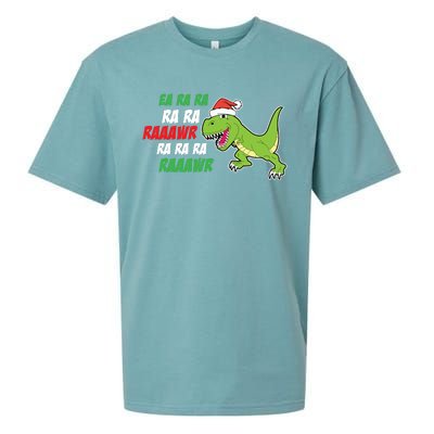 Fa Ra Ra Rawr Funny Dinosaur Christmas Gift Sueded Cloud Jersey T-Shirt