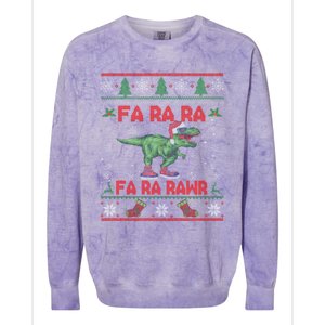 Fa Ra Ra Rawr Funny Christmas Sweater Santa Tgiftrex Dinosaur Gift Colorblast Crewneck Sweatshirt