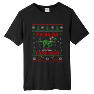 Fa Ra Ra Rawr Funny Christmas Sweater Santa Tgiftrex Dinosaur Gift Tall Fusion ChromaSoft Performance T-Shirt