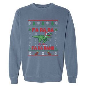 Fa Ra Ra Rawr Funny Christmas Sweater Santa Tgiftrex Dinosaur Gift Garment-Dyed Sweatshirt