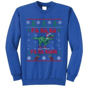 Fa Ra Ra Rawr Funny Christmas Sweater Santa Tgiftrex Dinosaur Gift Tall Sweatshirt