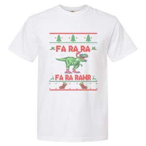 Fa Ra Ra Rawr Funny Christmas Sweater Santa Tgiftrex Dinosaur Gift Garment-Dyed Heavyweight T-Shirt