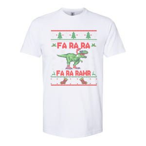 Fa Ra Ra Rawr Funny Christmas Sweater Santa Tgiftrex Dinosaur Gift Softstyle CVC T-Shirt