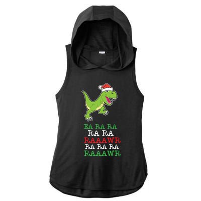 Fa Ra Ra Rawr Funny Dinosaur Christmas Gift Ladies PosiCharge Tri-Blend Wicking Draft Hoodie Tank