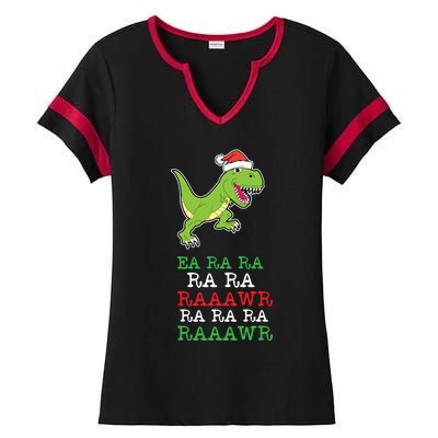 Fa Ra Ra Rawr Funny Dinosaur Christmas Gift Ladies Halftime Notch Neck Tee