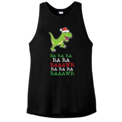 Fa Ra Ra Rawr Funny Dinosaur Christmas Gift Ladies PosiCharge Tri-Blend Wicking Tank