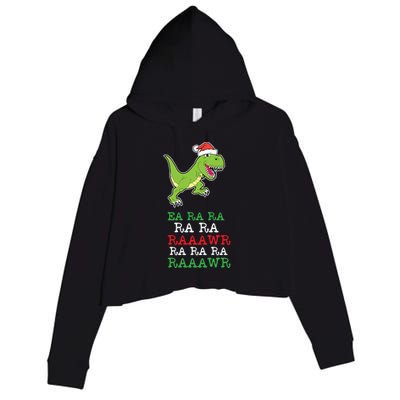 Fa Ra Ra Rawr Funny Dinosaur Christmas Gift Crop Fleece Hoodie