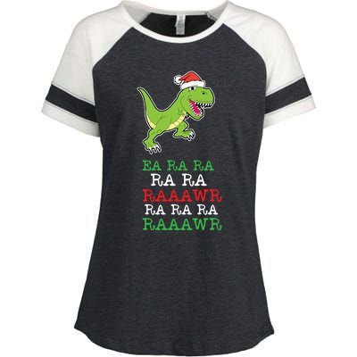 Fa Ra Ra Rawr Funny Dinosaur Christmas Gift Enza Ladies Jersey Colorblock Tee