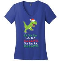 Fa Ra Ra Rawr Funny Dinosaur Christmas Gift Women's V-Neck T-Shirt