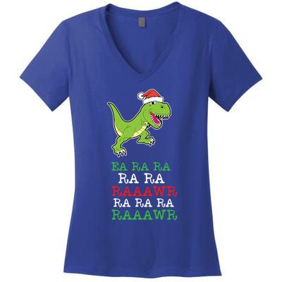 Fa Ra Ra Rawr Funny Dinosaur Christmas Gift Women's V-Neck T-Shirt