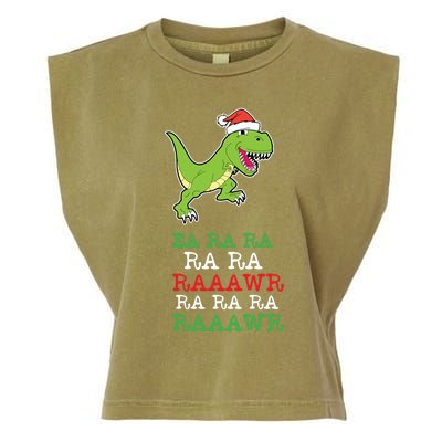 Fa Ra Ra Rawr Funny Dinosaur Christmas Gift Garment-Dyed Women's Muscle Tee