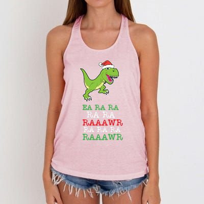 Fa Ra Ra Rawr Funny Dinosaur Christmas Gift Women's Knotted Racerback Tank