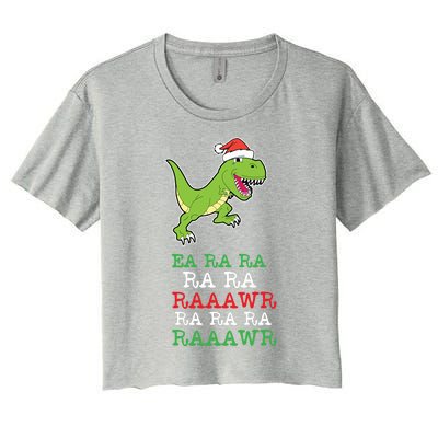 Fa Ra Ra Rawr Funny Dinosaur Christmas Gift Women's Crop Top Tee