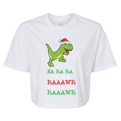 Fa Ra Ra Rawr Funny Dinosaur Christmas Gift Bella+Canvas Jersey Crop Tee