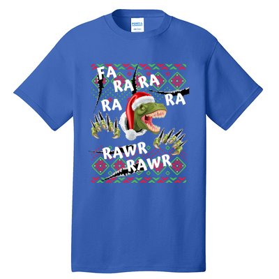 Fa Ra Ra Rawr Rawr Christmas Dinosaurs Xmas Pajamas Gift Tall T-Shirt