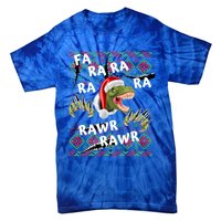 Fa Ra Ra Rawr Rawr Christmas Dinosaurs Xmas Pajamas Gift Tie-Dye T-Shirt