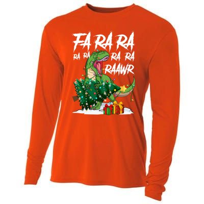 Fa Ra Ra Rawr Santa T Rex Xmas Pajama Merry Christmas Great Gift Cooling Performance Long Sleeve Crew