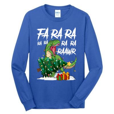 Fa Ra Ra Rawr Santa T Rex Xmas Pajama Merry Christmas Great Gift Tall Long Sleeve T-Shirt