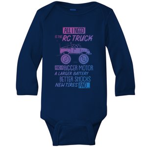 Funny Rc Racing Rc Truck Radio Controlled Rc Car Saying Cute Gift Baby Long Sleeve Bodysuit