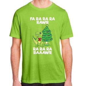 Fa Ra Rawr Christmas Tyrannosaurus Rex Xmas Santa Hat Cool Gift Adult ChromaSoft Performance T-Shirt