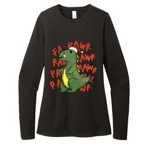 Fa Ra Ra Rawr Santa Hat T Rex Dinosaur Christmas Cool Gift Womens CVC Long Sleeve Shirt