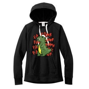 Fa Ra Ra Rawr Santa Hat T Rex Dinosaur Christmas Cool Gift Women's Fleece Hoodie