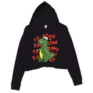 Fa Ra Ra Rawr Santa Hat T Rex Dinosaur Christmas Cool Gift Crop Fleece Hoodie