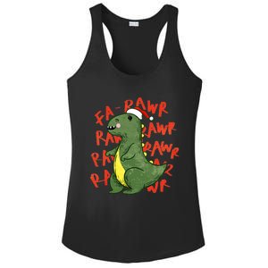 Fa Ra Ra Rawr Santa Hat T Rex Dinosaur Christmas Cool Gift Ladies PosiCharge Competitor Racerback Tank