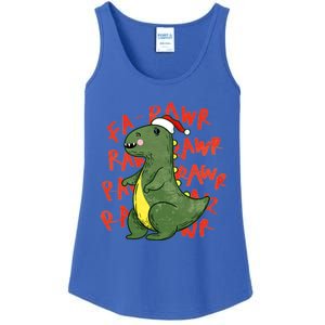 Fa Ra Ra Rawr Santa Hat T Rex Dinosaur Christmas Cool Gift Ladies Essential Tank