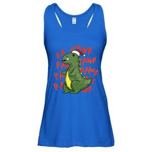 Fa Ra Ra Rawr Santa Hat T Rex Dinosaur Christmas Cool Gift Ladies Essential Flowy Tank