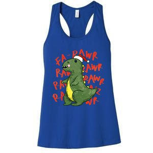 Fa Ra Ra Rawr Santa Hat T Rex Dinosaur Christmas Cool Gift Women's Racerback Tank