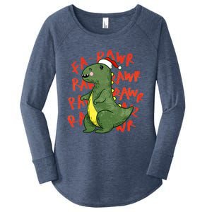 Fa Ra Ra Rawr Santa Hat T Rex Dinosaur Christmas Cool Gift Women's Perfect Tri Tunic Long Sleeve Shirt