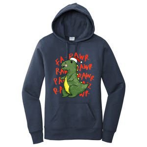 Fa Ra Ra Rawr Santa Hat T Rex Dinosaur Christmas Cool Gift Women's Pullover Hoodie