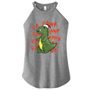 Fa Ra Ra Rawr Santa Hat T Rex Dinosaur Christmas Cool Gift Women's Perfect Tri Rocker Tank