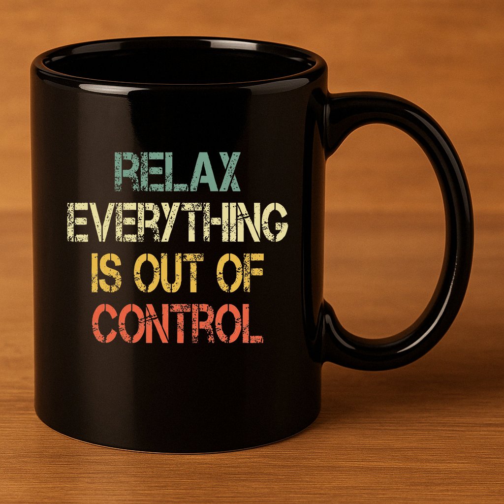 Funny Retro Relax Everything Is Out Of Control Sarcasm 11oz C Handle Ceramic Mug