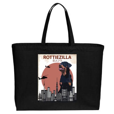 Funny Rottweiler Rottie Dog Lovers Gift Cotton Canvas Jumbo Tote