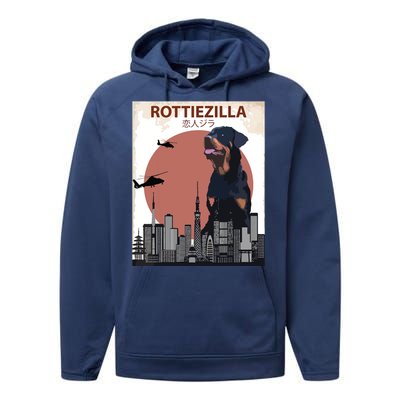 Funny Rottweiler Rottie Dog Lovers Gift Performance Fleece Hoodie