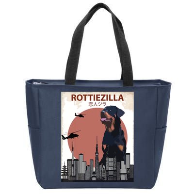 Funny Rottweiler Rottie Dog Lovers Gift Zip Tote Bag