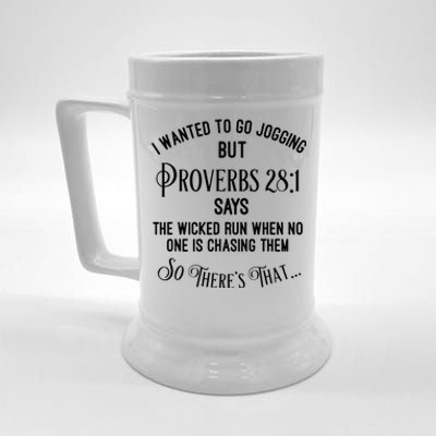 Funny Religious Running Beer Stein