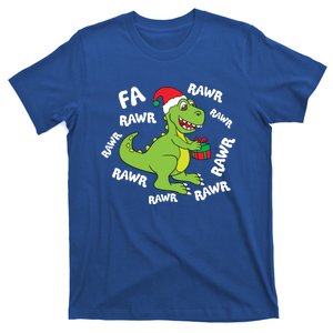 Fa Ra Ra Rawr Santasaurus Tfunny Giftrex Dino Santa Claus Dinosaur Cool Gift T-Shirt