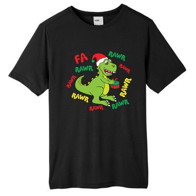 Fa Ra Ra Rawr Santasaurus Tgiftrex Dino Santa Claus Dinosaur Gift Tall Fusion ChromaSoft Performance T-Shirt