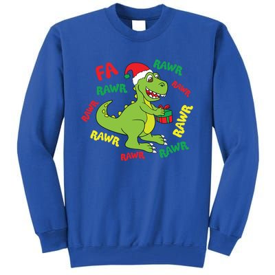 Fa Ra Ra Rawr Santasaurus Tgiftrex Dino Santa Claus Dinosaur Gift Tall Sweatshirt