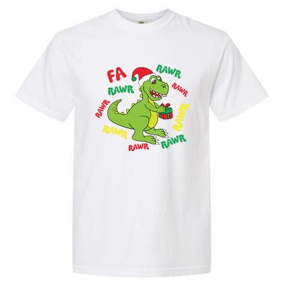 Fa Ra Ra Rawr Santasaurus Tgiftrex Dino Santa Claus Dinosaur Gift Garment-Dyed Heavyweight T-Shirt