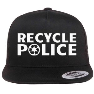 Funny Recycling Recycle Police Flat Bill Trucker Hat