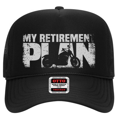 Funny Retired Riding My Retirement Plan Motorcycle Grandpa Trucker Hat