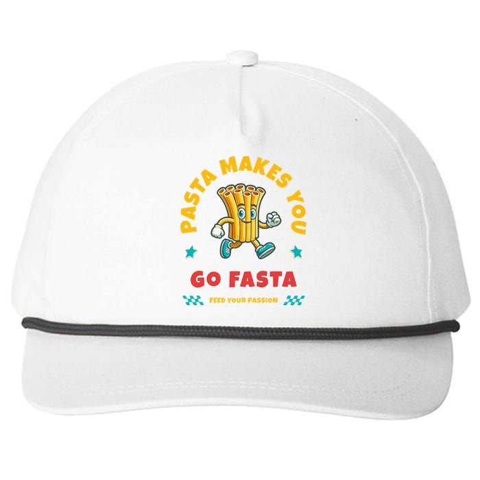 Funny Running Runner Track Pasta Trail Sprinter Go Faster Snapback Five-Panel Rope Hat