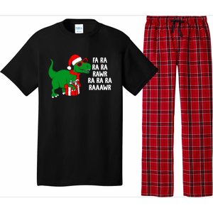 Fa Ra Rawr Christmas Tyrannosaurus Rex Xmas Santa Hat Gift Pajama Set