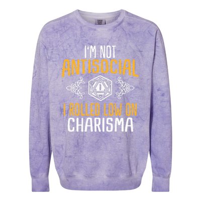 Funny RPG Rolled Low Charisma Colorblast Crewneck Sweatshirt