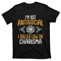 Funny RPG Rolled Low Charisma T-Shirt